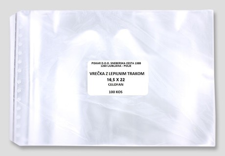PP BAGS WITH SEALING TAPE 16.5 X 22