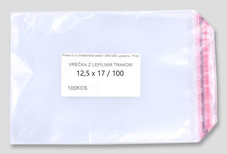 Cellophane bags with adhesive tape 12,5