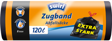 Vrečke za odpadke s trakom Swirl 120 L