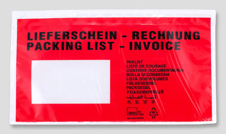 Documents self-adhesive bag - red