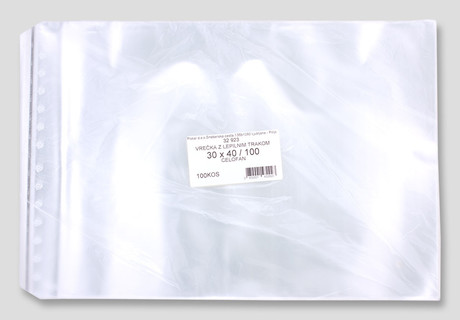 Cellophane bags with adhesive tape 30 x