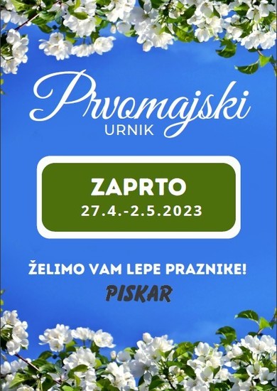 Urnik med prvomajskimi prazniki