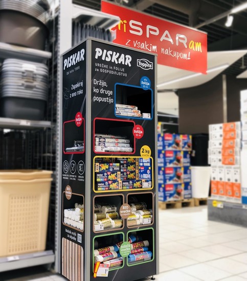 Stojala Piskar v Interspar trgovinah