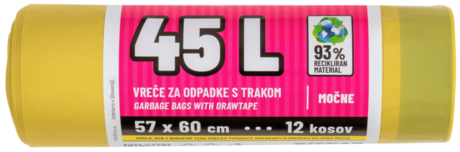 Vrečke za odpadke s trakom 45L