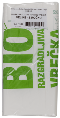 Bio nosilne vrečke - velike bele 50 kos