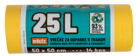 Dišeče vrečke za odpadke s trakom 25L